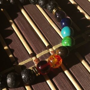 7 Chakra lava stone diffuser bracelet